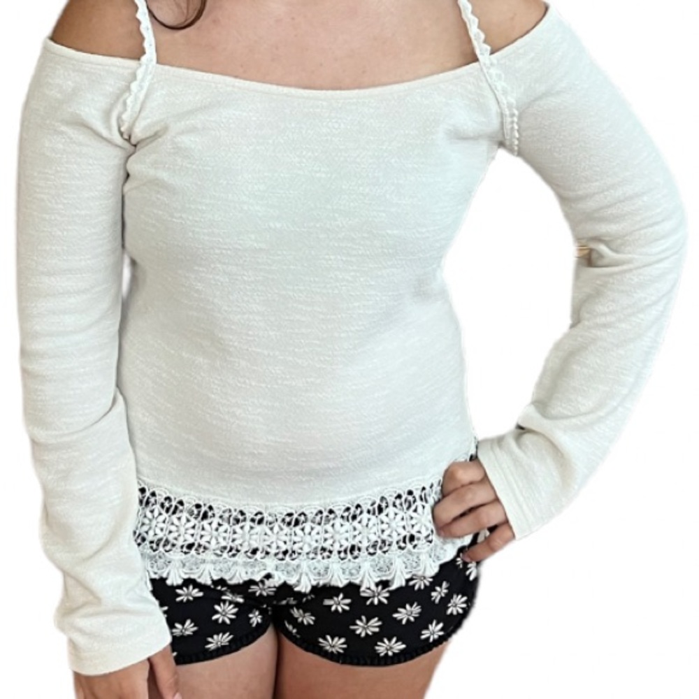 Soiéblu White Long-sleeve Camisole Sweater